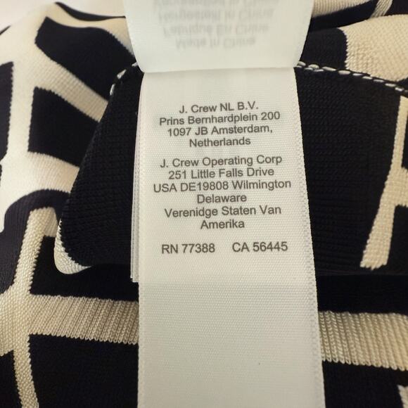 J. Crew Cyan Strapless Knit Stretchy Midi Dress Black Cream Stripe Size Medium - Picture 6 of 9